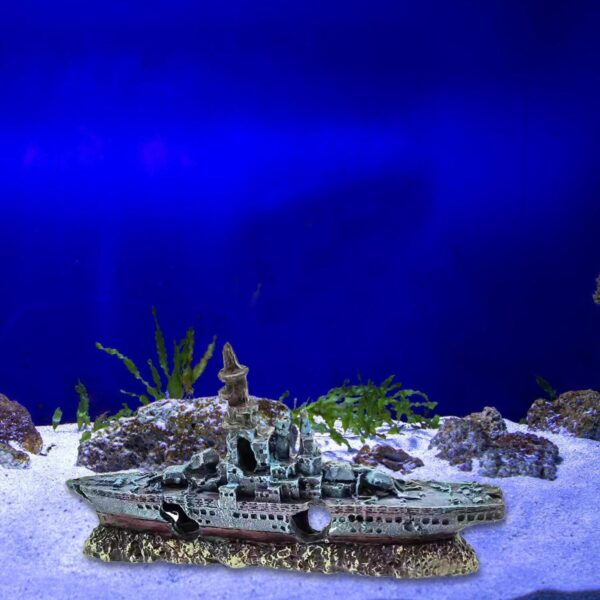 YOYIAG Fish Tank Aquarium Shipwreck Decoration Resin Aquarium Sunken Ship Ornament Fish Tank Aquarium Shipwreck Decoration Fish Tank Accessory, Simulation Shipwreck Ornament for Aquarium, Fish Tank - Image 6