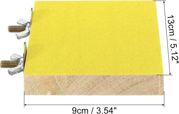 PATIKIL Bird Perch Stand Platform, Parrot Stand Platform Playground Paw Grinding Clean for Parakeet Cockatiel Cage Accessory, Yellow - Image 2