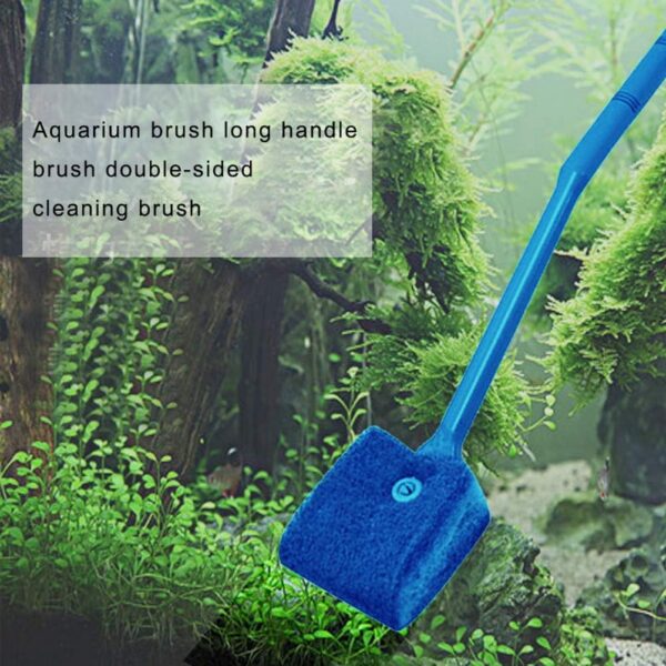 kuou Aquarium Fish Tank Cleaning Sponge Brush, Reusable Fish Tank Cleaner Algae Clean Brush Double Face Sponge for Glass Tank - Image 7