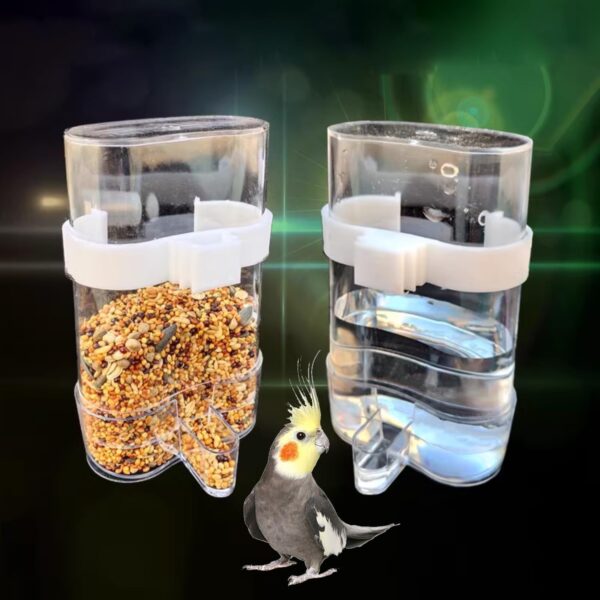 HIXNUG 2Pcs Automatic Water Feeder Bird Cage Water Dispenser Automatic Bird Feeder Hanging in Birds Cage Parrot Cage Accessories for Cockatiel Lovebirds - Image 4