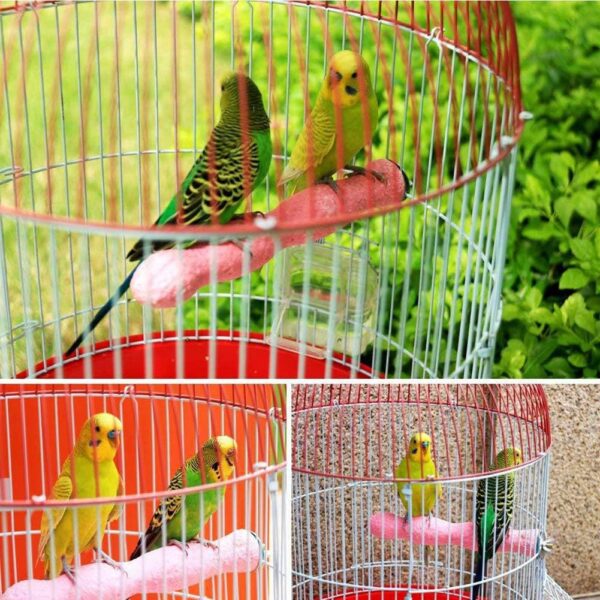 MOVKZACV Parrot Perch Bird Perch Stand Toy Parrot Stand Jumping Parrot Perch Cage Accessories Rough Sand Supplies Small Animals Wood Pet - Image 2