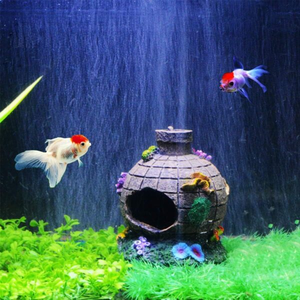 Uotyle Fish Tank Decoration, Aquarium Ornament Decorations Hollow Cave Stone for for Betta Fish Hide and Play - Image 2