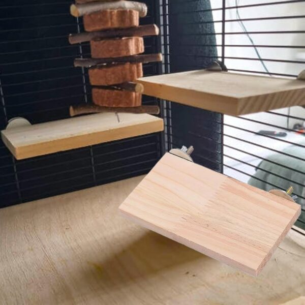 3 Pcs Bird Wooden Platform, Support Corner Platform Bird Cage Accessories Stand Climbing Platform for Small Animal - Image 7