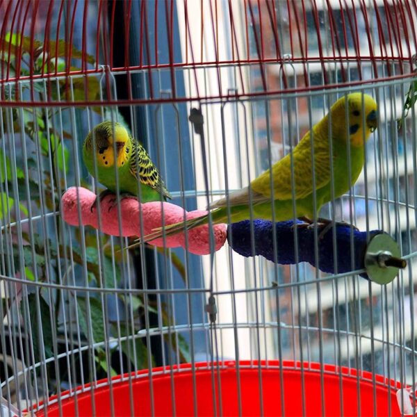 MOVKZACV Parrot Perch Bird Perch Stand Toy Parrot Stand Jumping Parrot Perch Cage Accessories Rough Sand Supplies Small Animals Wood Pet - Image 6