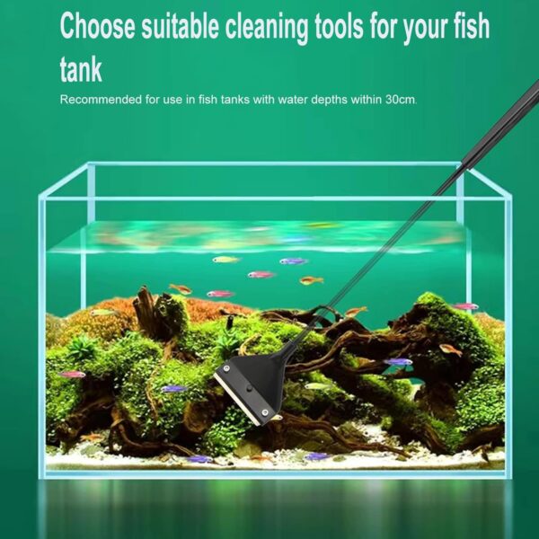 3 in 1 Fish Tank Cleaner, Aquarium Glass Cleaner Fish Tank Glass Cleaner, Fish Tank Aquarium Cleaning Kit Triangle Sponge Brush, Gravel Rake, Right Angle Brush Aquarium Clean Set for Fish Tank - Image 7