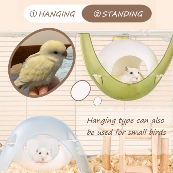 Pawsayes Hamster Bird Parrot Space Capsule Hideout House Bed Hangable Standing Stand Hide Nest Hut Hammock Cage Accessories for Hamster Parrot Bird - Image 3