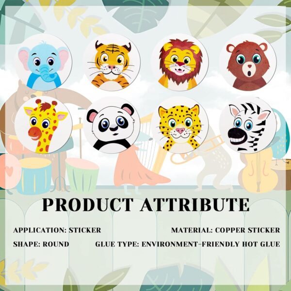 BLMHTWO 500 Pieces Adorable Animal Stickers Round Cute Stickers 8 Designs Small Woodland Animal Tiger Stickers Incentive Stickers for Kids Classroom Supplies Stickers School Teacher (1inch) - Image 3