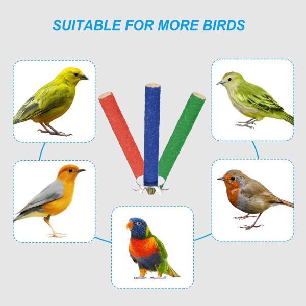 PATIKIL 0.8x7.8 Inch Bird Cage Perch, Parrot Stand Paw Grinding Stick Bird for Parakeet Cockatiel Cage Accessory, Green - Image 6