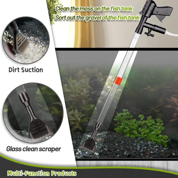 Fortune-star Aquarium Gravel Cleaner Kit New Quick Fish Tank Cleaner with Vacuum Siphon Vac for Water Changer Cleaning Pump with Air-Pressing Button - Image 3