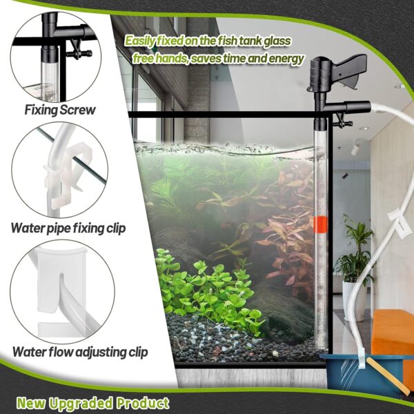 Fortune-star Aquarium Gravel Cleaner Kit New Quick Fish Tank Cleaner with Vacuum Siphon Vac for Water Changer Cleaning Pump with Air-Pressing Button - Image 5