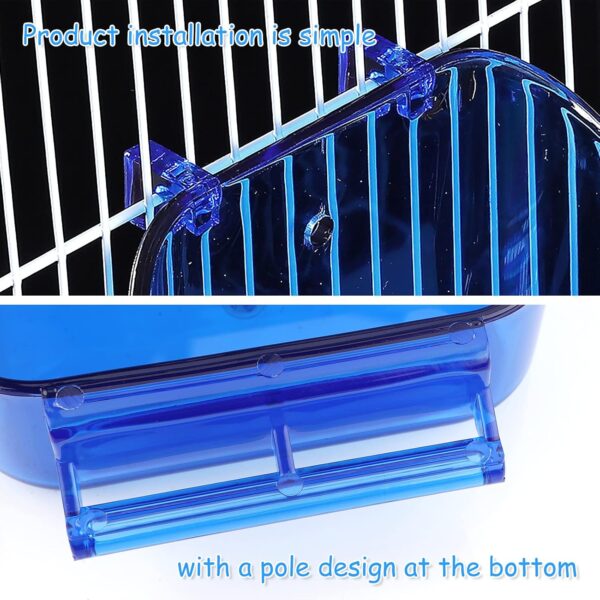Bird Bath for Cage Bird Bath Box Bird Bath Tub Bird Box Parrot Bath Tub Shower Box Bird Cage Accessory Supplies for Little Bird Canary Budgerigar Parrots Crested Myna Cockatiel Lovebird Blue (blue) - Image 6