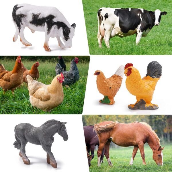 12 Pieces Farm Animal Toys, Mini Farm Animal Figurines Realistic Jungle Farm Animal Figurines Safari Animals Figures Little People Farm for Easter Egg Fillers Birthday Animal Themed Party Supplies - Image 5