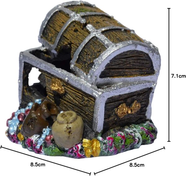 Supa Treasure Chest Aquarium/Fish Tank Ornament, Realistic Detail, Resin, Multi-Coloured, Dimensions: Approx 6cm(L) x 7.5cm(W) x 6.5cm(H) - Image 11