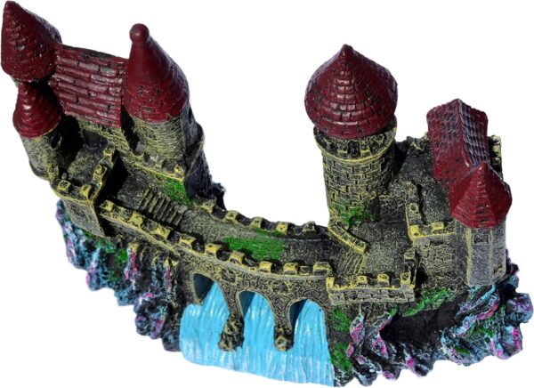 Supa Castle and Bridge Aquarium/Fish Tank Ornament | Realistic Detail | Approx. 6.5cm(L) x 16.5cm(W) x 13cm(H). - Image 6