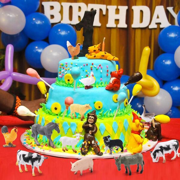 12 Pieces Farm Animal Toys, Mini Farm Animal Figurines Realistic Jungle Farm Animal Figurines Safari Animals Figures Little People Farm for Easter Egg Fillers Birthday Animal Themed Party Supplies - Image 7