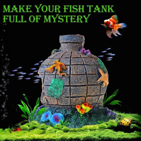 Uotyle Fish Tank Decoration, Aquarium Ornament Decorations Hollow Cave Stone for for Betta Fish Hide and Play - Image 3