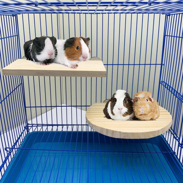 3PCS Hamster Wooden Platform Perch Stand, Natural Bird Budgie Toys and Accessories, Parrot Cage Perch for Chinchilla Mouse Rat Dwarf Hamster Small Animals - Box Packaging - Image 7