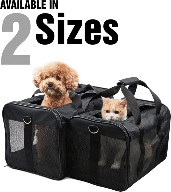 HITSLAM Pet Carrier Dog Carrier Soft Sided Pet Travel Carrier for Cats, Small dogs, Kittens or Puppies, Collapsible, Durable, Travel Friendly Black (L) - Image 7