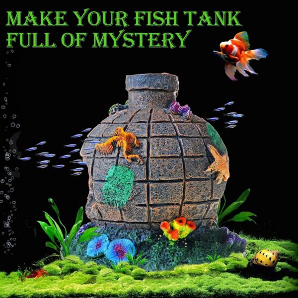 ANMOO Fish Tank Aquarium Decorations, Aquarium Ornament Landscape Decorations Hollow Cave Stone for Fish Tank Decoration 1PCS ceramic fish tank decoration handicraft - Image 4