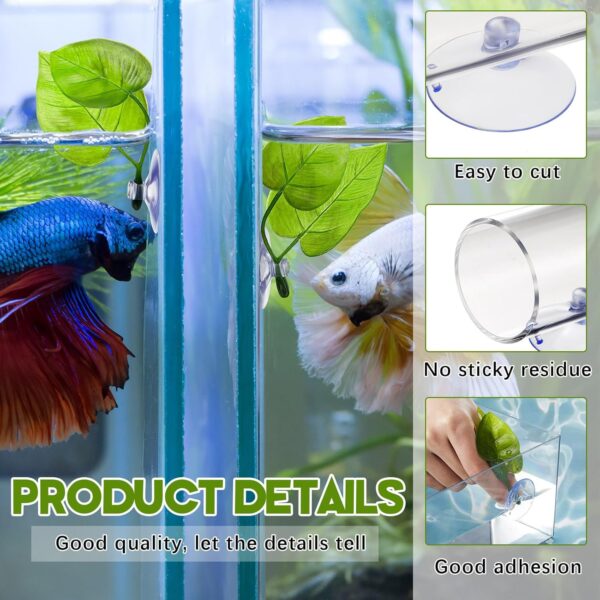 Juexica 6 Pcs Betta Fish Acrylic Tube Tunnel Hollow Betta Fish Cave with Betta Fish Leaf Pad Betta Fish Tank Accessories for Aquarium Decor Fish Tank Accessories Decorations Shrimp Hideout Design Tube - Image 4