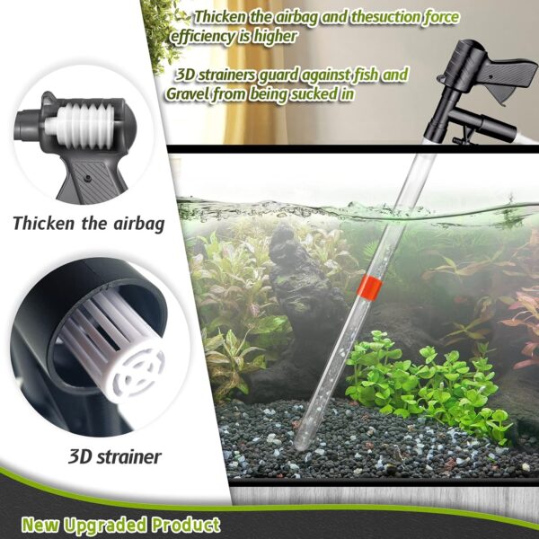 Fortune-star Aquarium Gravel Cleaner Kit New Quick Fish Tank Cleaner with Vacuum Siphon Vac for Water Changer Cleaning Pump with Air-Pressing Button - Image 4