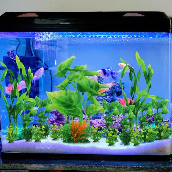 QUOZUO 20pcs Fish Tank Accessories Aquarium Decorations Green Plants, Green Fish Tank Decorations Plastic Plants, Fish Tank Decor, Small to Large - Image 3