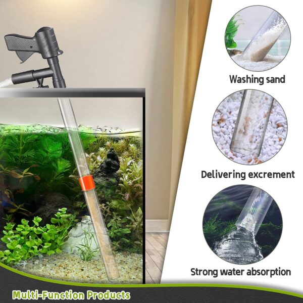 Fortune-star Aquarium Gravel Cleaner Kit New Quick Fish Tank Cleaner with Vacuum Siphon Vac for Water Changer Cleaning Pump with Air-Pressing Button - Image 2