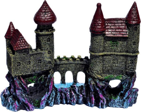 Supa Castle and Bridge Aquarium/Fish Tank Ornament | Realistic Detail | Approx. 6.5cm(L) x 16.5cm(W) x 13cm(H). - Image 2