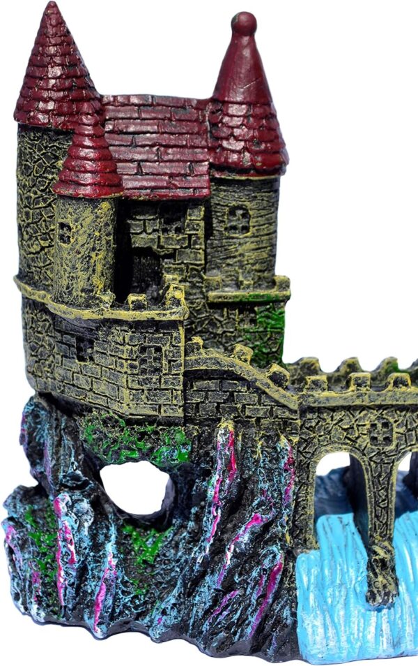 Supa Castle and Bridge Aquarium/Fish Tank Ornament | Realistic Detail | Approx. 6.5cm(L) x 16.5cm(W) x 13cm(H). - Image 8