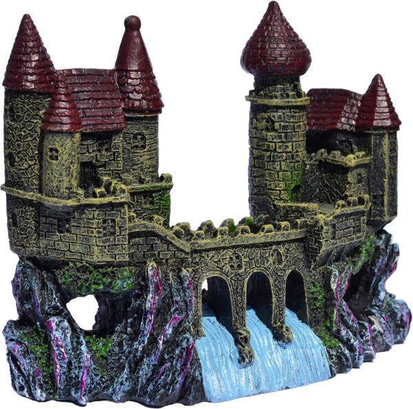 Supa Castle and Bridge Aquarium/Fish Tank Ornament | Realistic Detail | Approx. 6.5cm(L) x 16.5cm(W) x 13cm(H). - Image 5