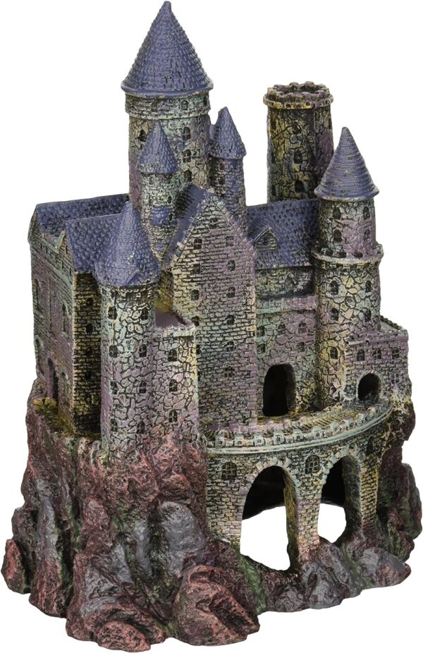 Penn-Plax Age-of-Magic Wizard’s Castle Aquarium Decoration – Safe for Freshwater and Saltwater Fish Tanks – Large,10" - Image 2