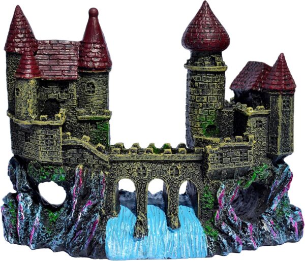 Supa Castle and Bridge Aquarium/Fish Tank Ornament | Realistic Detail | Approx. 6.5cm(L) x 16.5cm(W) x 13cm(H). - Image 4