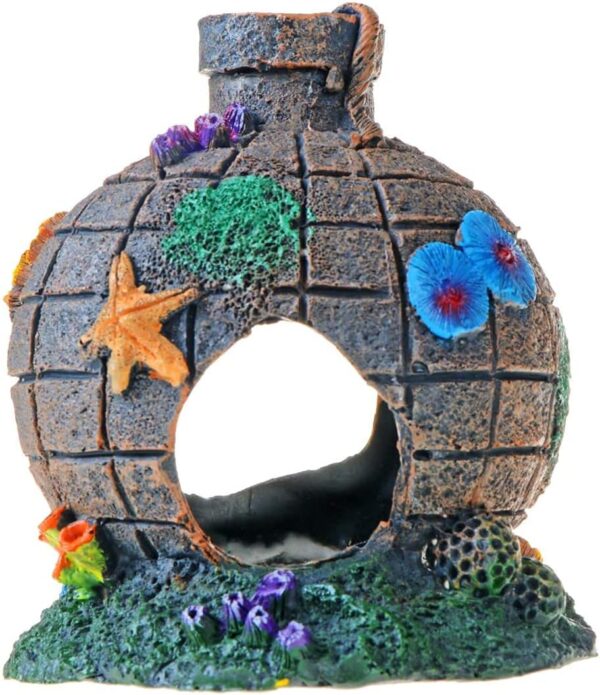 ANMOO Fish Tank Aquarium Decorations, Aquarium Ornament Landscape Decorations Hollow Cave Stone for Fish Tank Decoration 1PCS ceramic fish tank decoration handicraft