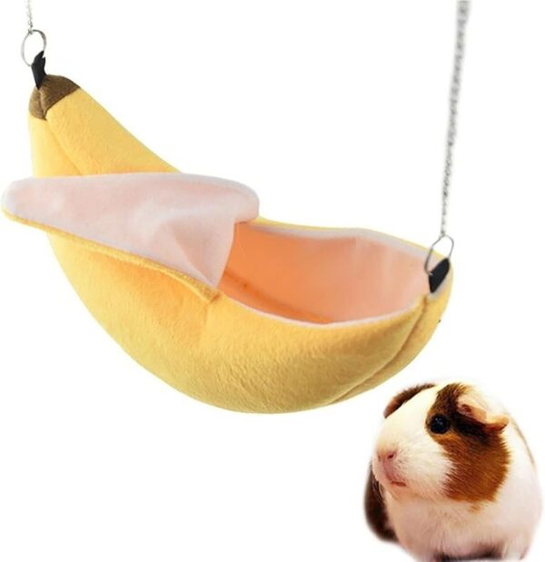 ANZONGYI Banana Hamster Bed House Hamster Hanging Swing Bed Warm House Cage Nests Small Animals Accessories for Sugar Glider Hamster Squirrel Chinchilla Hedgehog Rat Small Bird Pet