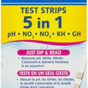 API 5-IN-1 TEST STRIPS Freshwater and Saltwater Aquarium Test Strips 25-Count Box