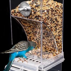 Automatic Bird Feeder,No Mess Bird Feeder,Bird Cage Feeder Bird Cage Accessories for Parakeet Canary Cockatiel Finch