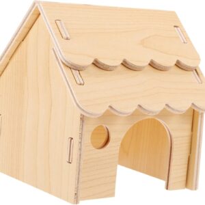 BELLIFFY Hamster Hideout House Wooden Rat Hideout Rat Supplies Small Animal Hideaway Hut Guinea Pig Wood Cabin Rat House Hamster Wood Hut Wooden Hamster Hideouts Decorative Rat Hideout