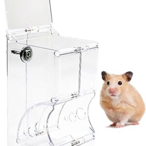 BenePoint Automatic Hamster Feeder, Clear Acrylic Automatic Pet Feeder Pet Food Dispenser, Hamster Food Bowl Guinea Pig Food Dispenser for Small Animal Feeding & Watering Supplies (S)