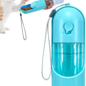 Bexdug Travel Dog Water Bottle Dispenser, Portable Drinking Food Feeder for Cats, Pet Travel Accessories Dog Hiking Gear for Feeding and Drinking