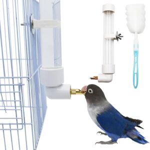 Bird Water Feeder,1PC Automatic Parrot Water Dispenser Bird Water Bottle with Cleaning Brush,Bird Cage Accessories Bird Drinker Bowl Fountain for Parrot Budgie Lovebirds Cockatiel Parakeet,130ML