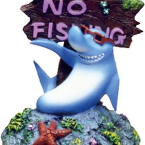 Blue Ribbon Rosewood Aquarium Fun Ormanent Cool Shark No Fishing Sign