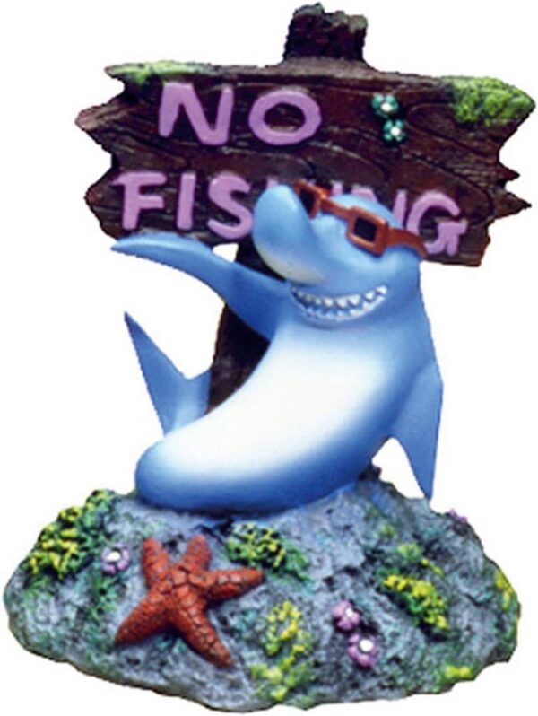 Blue Ribbon Rosewood Aquarium Fun Ormanent Cool Shark No Fishing Sign