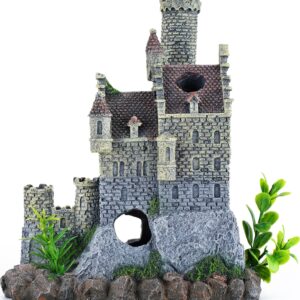 Borlech Aquarium Castle Decorations Fish Tank Castle Decorations Ornaments (Style B)