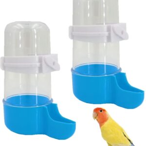 CaiHuaEr 2 PCS Bird Water Feeder Automatic Water Feeder Bird Water Bottles Bird Cage Food Feeder Cage Accessories for Cockatiel Parrots Budgie Lovebirds