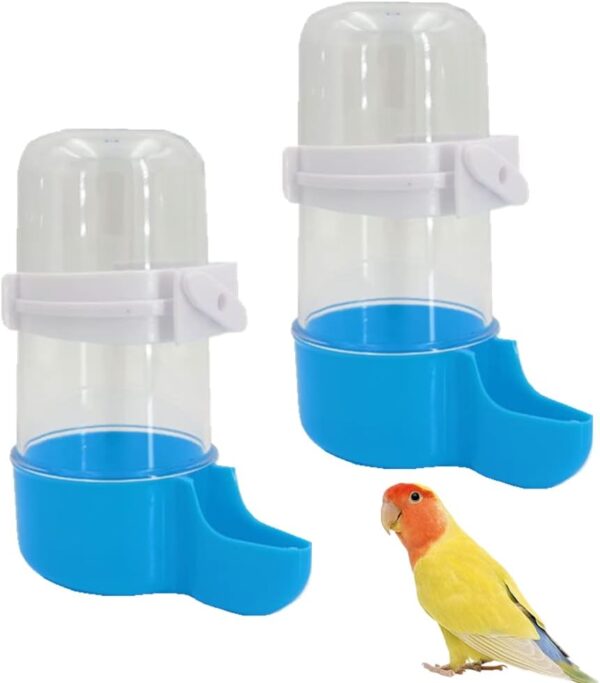 CaiHuaEr 2 PCS Bird Water Feeder Automatic Water Feeder Bird Water Bottles Bird Cage Food Feeder Cage Accessories for Cockatiel Parrots Budgie Lovebirds