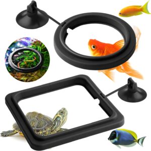 Cobee Fish Feeding Ring, 2 Pieces Aquarium Fish Feeder Fish Tank Food Feeder Circle Tank Accessories for Guppy Bettas goldfish Turtle (Black)