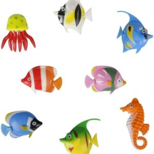 Colourful Assorted Artificial Plastic EPRHY Bubble Lamp Aquarium Tropical Fish/Jellyfish & Seahorse 8 Pack