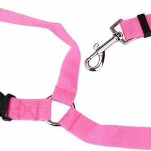 Dog Car Seat Belt, Dual Use Adjustable Dog Car Harness Restraints Leads Pet Puppy Dog Safety Seat Belt For Any Cars Vehicle Travel Dog Dog Seat Belt For Car Harness Boot,Accessories Pink