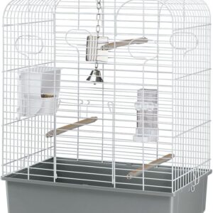 Ferplast Bird Cage Aviary Gala Large Cage for Birds, Parakeets, Parrotlets, Cockatiels, Parrots, Metal, Accessories included Rotating Feeder Perches, 50 x 30 x h 75.5 cm