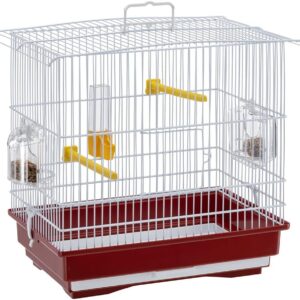 Ferplast Bird Cage Giusy Cage for Birds, Canaries, Budgies, Finches, Metal, Accessories included Rotating Feeder Perches, 39 x 26 x h 37 cm